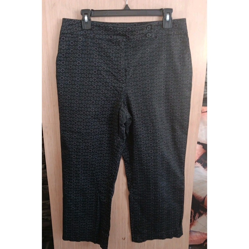 Herman Geist (12) Womens Black Capri High‎ Rise Double Button